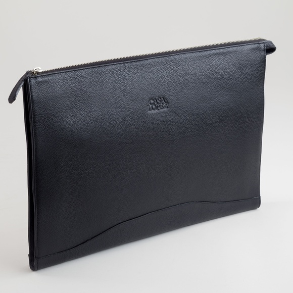 Argentine Black Leather Laptop Case Handmade